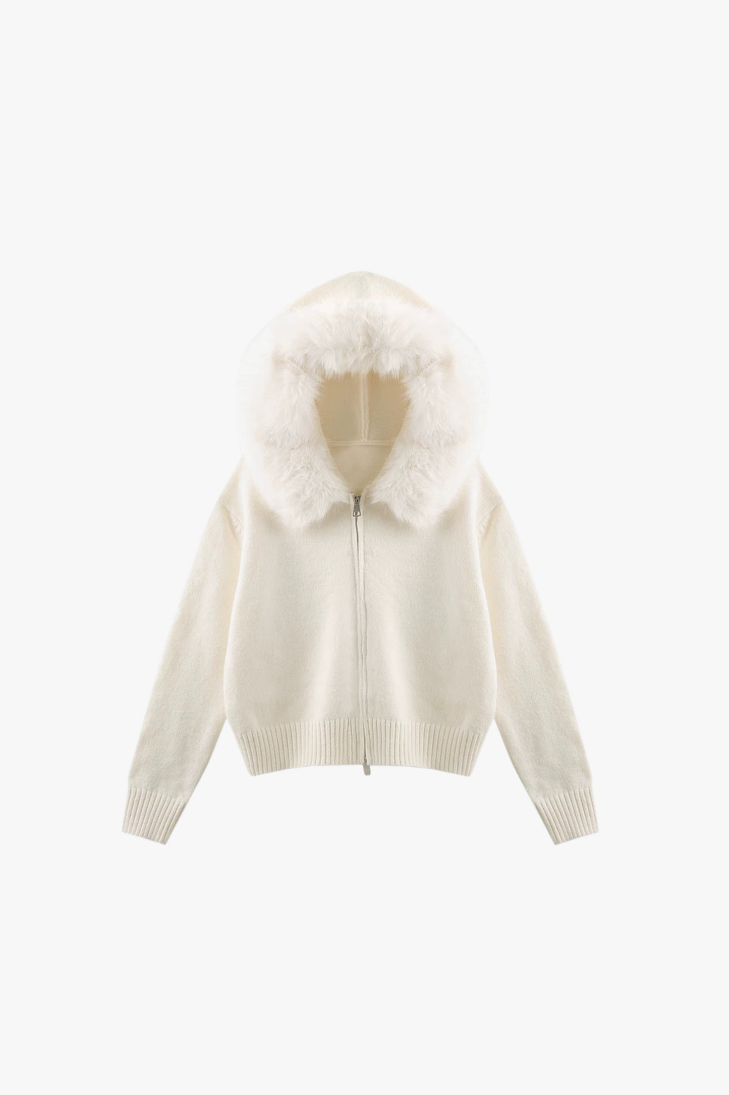 SORA – STRICKJACKE MIT KUNSTFELLKRAGEN