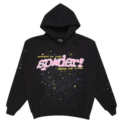 "Sp5der" Hoodie Black/Pink