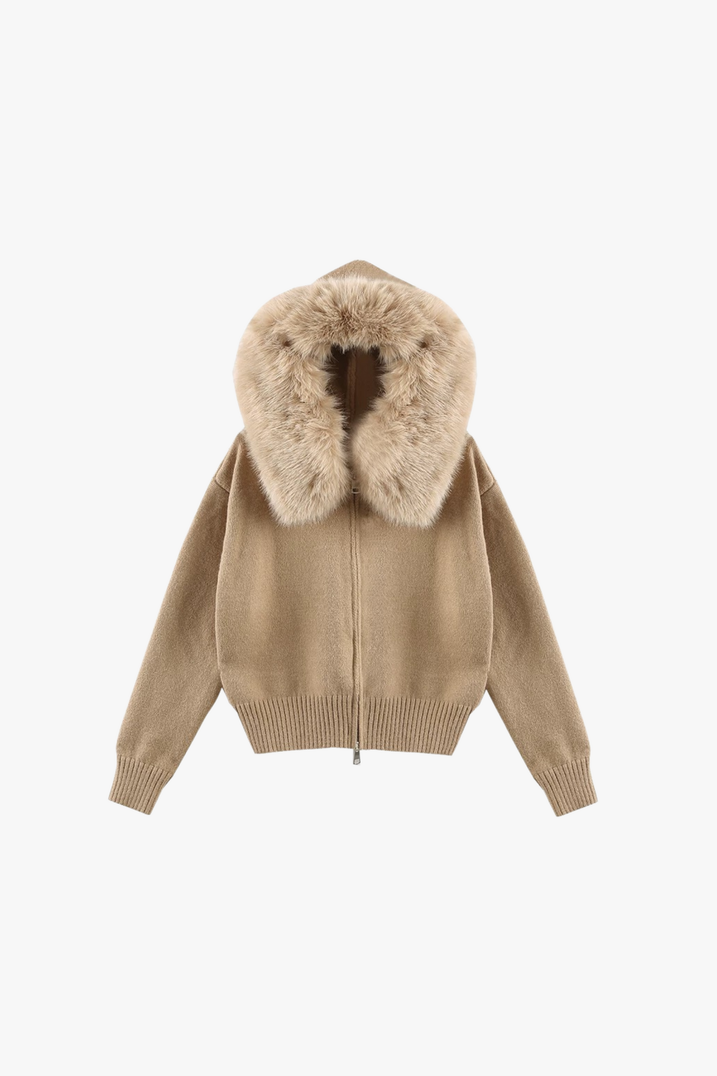 SORA – STRICKJACKE MIT KUNSTFELLKRAGEN